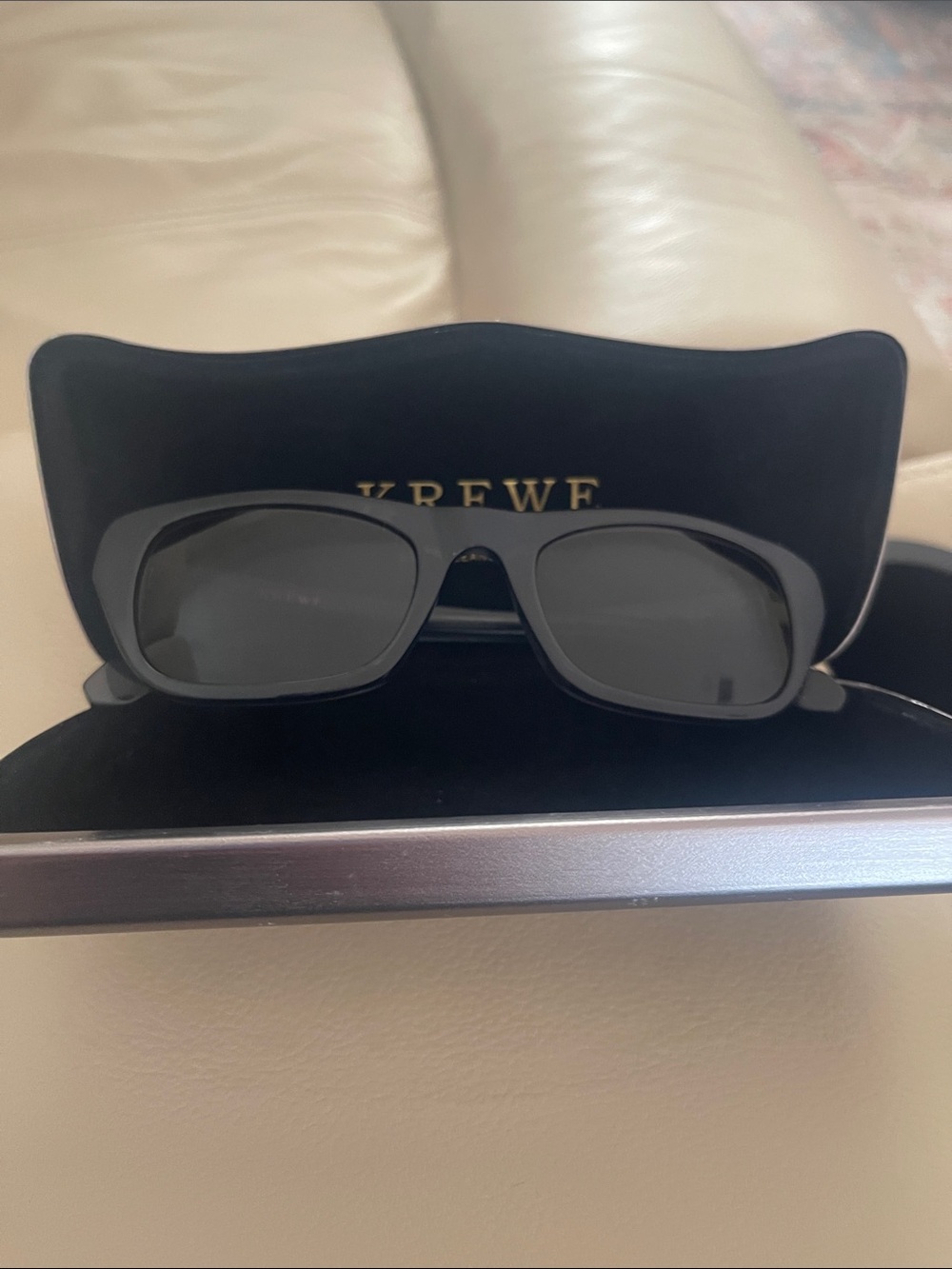 KREWE Dark Matte Rectangular Tulsa Sunglasses for Men